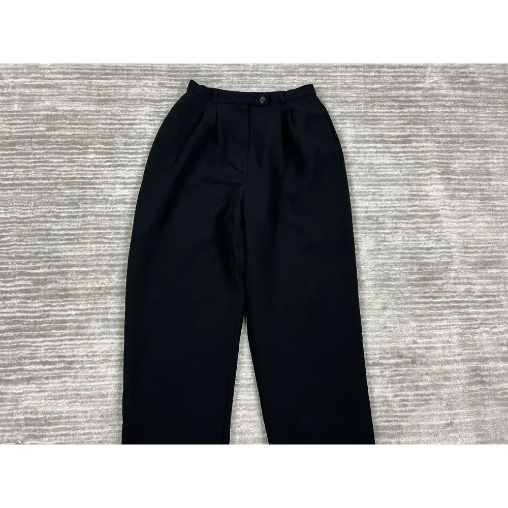 Worthington Petite Pants Womens 10P Black Lined Dress Pleated Casual‎